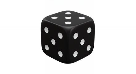 Black die with white dots