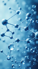 Molecular model of Glucagon-like peptide-1 (GLP-1) with a blurred medical background, highlighting biochemistry and pharmaceutical research.