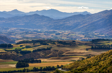 Scenic View from Arrow Junction Lookout Point, near Queenstown, South Island, New Zealand