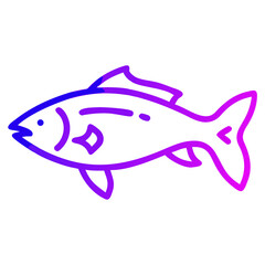 Fototapeta premium Trout fish, one line art on white background rainbow trout fish engraving A detailed trout fish coloring page A Trout fish line art vector Trout Ocean and River Fish Line Icon Set