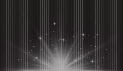 Bright light and stars burst
