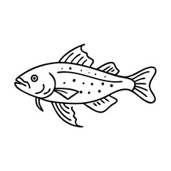 sablefish black cod icon, sablefish black cod vector illustration-simple illustration of sablefish black cod, perfect for sablefish black cod logos and icons