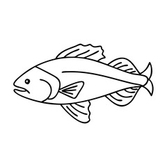 sablefish black cod icon, sablefish black cod vector illustration-simple illustration of sablefish black cod, perfect for sablefish black cod logos and icons