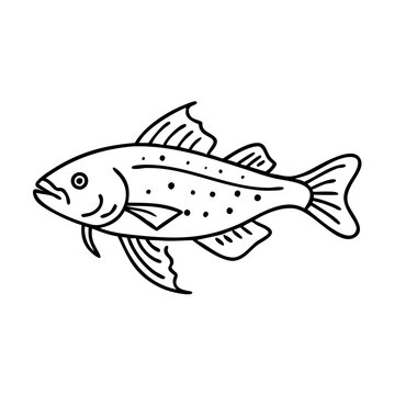 sablefish black cod icon, sablefish black cod vector illustration-simple illustration of sablefish black cod, perfect for sablefish black cod logos and icons