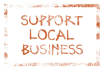 Support Local Business Stamp Vector Element