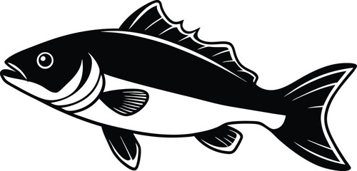 Trout fish, one line art on white background rainbow trout fish engraving A detailed trout fish coloring page A Trout fish line art vector Trout Ocean and River Fish Line Icon Set