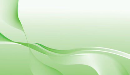 Green abstract background with flowing waves