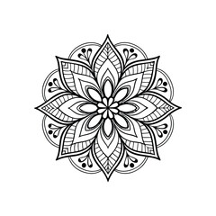 Relaxation traditional ornamental mandala for Coloring book page 