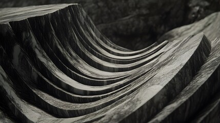 Abstract Dark Grey Stone Wave Texture Background