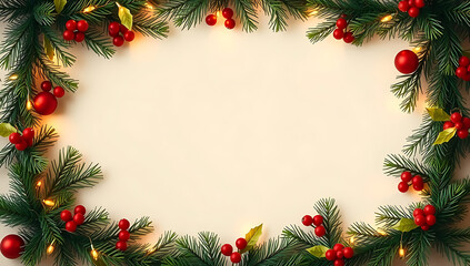Elegant christmas frame designed for menu or event invitation