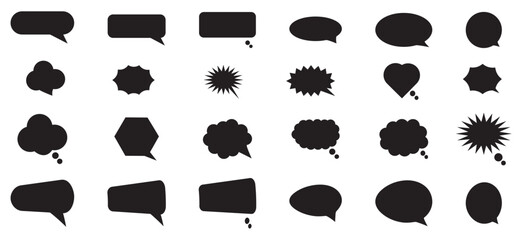 Black comic style speech bubble collection