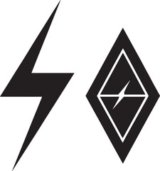Minimalistic Lightning Bolt Icons – Sharp and Geometric Thunder Symbol Vector Design