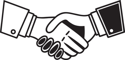 Obraz premium Outlined and Solid Handshake Icons – Business Agreement and Partnership Symbol in Vector Style
