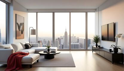 Luxurious Modern Interior Featuring Gold Highlights and Crisp White Tones