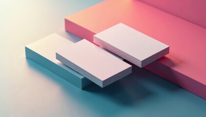 Business card with floating design, minimalist style, and modern materials , advertising, business card