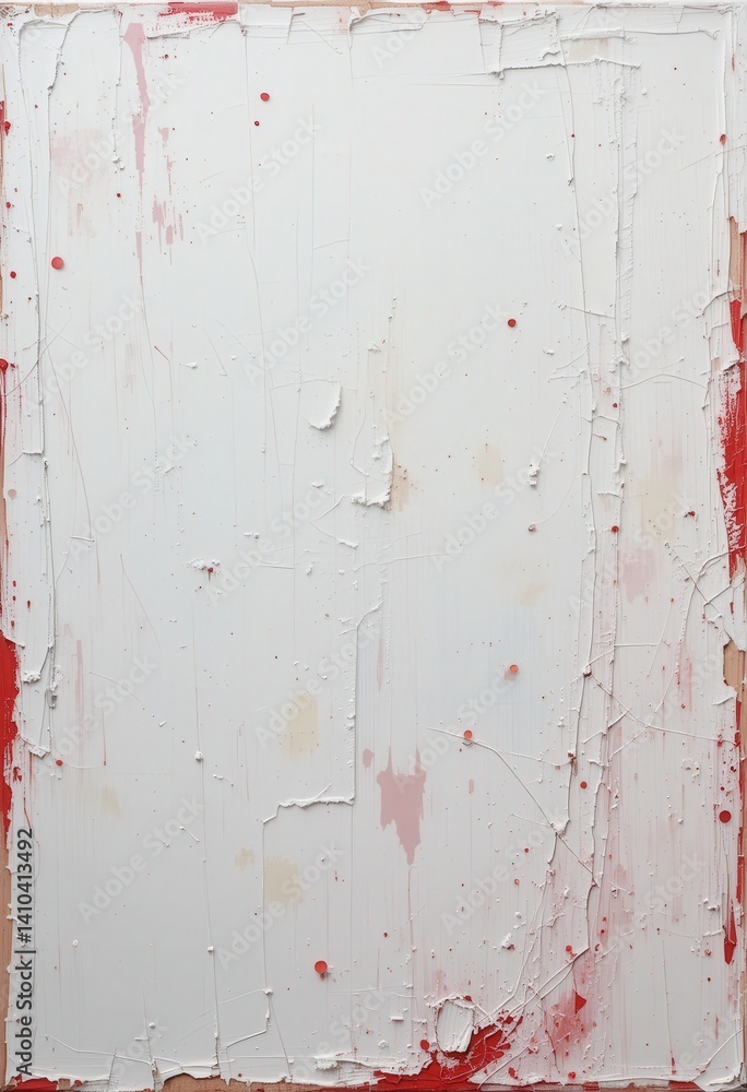 Poster a vibrant painting featuring bold strokes of red paint, creating a dynamic abstract composition. the