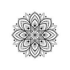 Relaxation traditional ornamental mandala for Coloring book page 