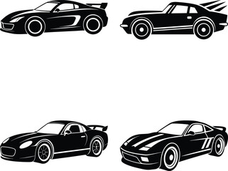 Race Car Silhouette vector illustration