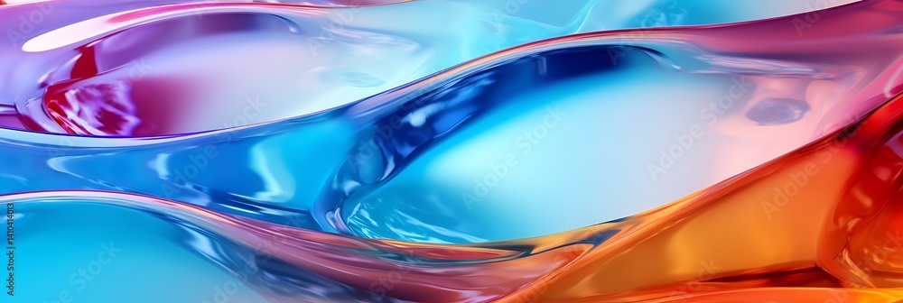 Aufkleber abstract fluid acrylic art: flowing streams of vibrant, multicolored liquid form dynamic patterns, e