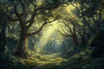 Obraz premium Whispers of Tranquility: Embracing Nature's Canopy