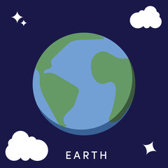 Flat Design Solar System Earth
