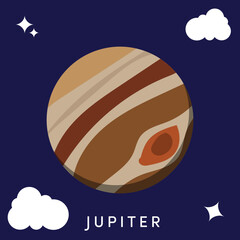 Flat Design Solar System Jupiter