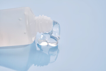 The texture of the cosmetic gel in the tube.