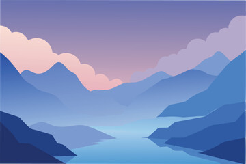 Obraz premium mountain landscape with clouds