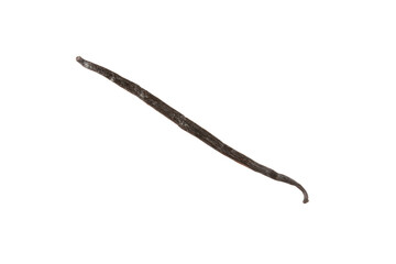 Vanilla pods isolated on white background. Vanilla flowers and seeds. vanilla stick bean. Aromatic spicy spice for pastries and desserts. Seasoning. Space for text. Copy Space