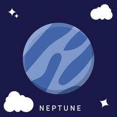 Flat Design Solar System Neptune