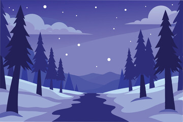 Fototapeta premium winter landscape with trees