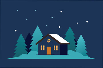 Obraz premium christmas house in the night