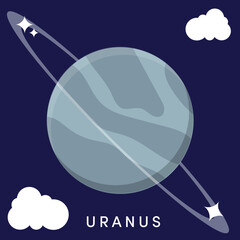 Flat Design Solar System uranus