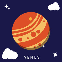 Flat Design Solar System Venus