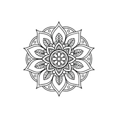 Relaxation traditional ornamental mandala for Coloring book page 