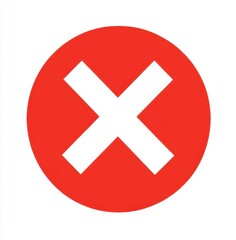 Obraz premium Bold Red Circle with White X: A Minimalist Graphic Design