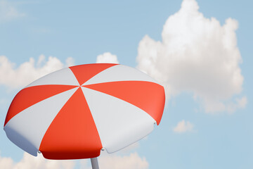 Beach umbrella on a sunny day. 3d rendering