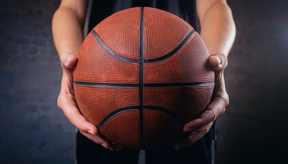 Close-up of hands holding a basketball