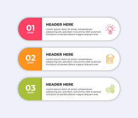 Three step infographic with icons.