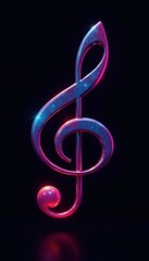 Fototapeta premium Vector music notes staff icon on black background, melodic lines, harmony, composition