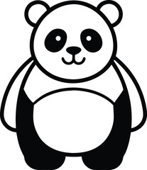 panda silhouette vector illustration on white background