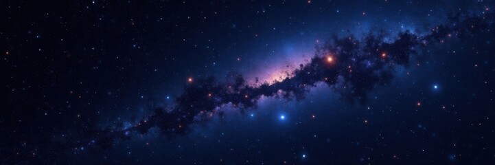 Fototapeta premium Vast blackness with starry expanse and twinkling celestial bodies, darkness, void, universe