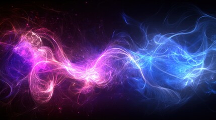 A vibrant display of swirling, contrasting pink and blue energy.