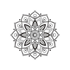 Relaxation traditional ornamental mandala for Coloring book page 