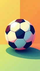 Obraz premium Simple vector football icon with clean lines and geometric shapes, graphic, sports