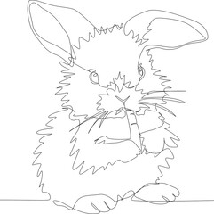 OneLine_Bunny_Eating_Carrot