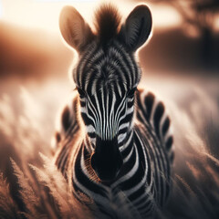 zebra at sunset