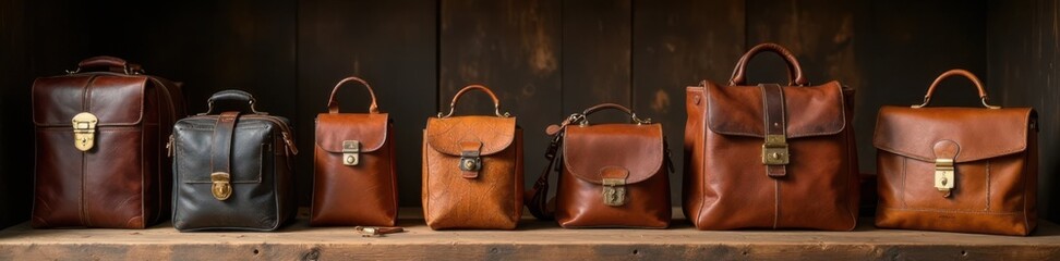 Simple leather goods storage with subtle light , light, shadow, storage