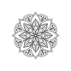 Relaxation traditional ornamental mandala for Coloring book page 