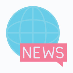 International News Vector Icon, Flat Style Isolated Icon. Flat Style Isolated Vector Icon.